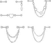 [QWALIT] 14G Industrial Barbell Earrings Surgical Stainless Steel Scaffold Piercings Cartilage Industrial Piercing Jewelry Bar 35mm Set for Women Men 1 3/8"
