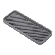 9" x 3.5" Silicone Bathroom Tray Soap Dispenser Tray, Grey