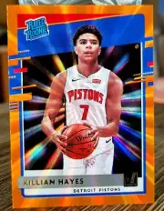Killian Hayes 2020-21 Panini Donruss NBA Rated Rookie RC Orange Laser PISTONS