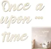 1 Set of Once Upon a Time Sign Wooden Reading Corner Decor Wall Nursery Decor Sign for Eading Library Corner Nook Kids Room Bookshelf Home Decor Diy Decoration