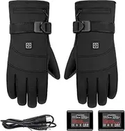 [Generic] Battery Heated Gloves - Heated Handwear, Heated Mittens | 3.7v Rechargeable Battery Heated Mittens, 3 Temperature Gears Warming Mittens, Thermal Touchscreen Gloves for Cycling Hiking Camping Fishing
