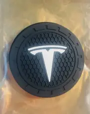 Lot Of 2 Tesla Car Coasters. Silicone. Coasters For Tesla Cup Holders.