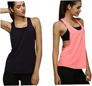 [Holibanna] Polyester Yoga Vest for Women Comfortable Tank Top Sports Vest Workout Tank Size XL Open Back Design