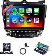 2G 64G Android Car Stereo Car Radio for Honda Accord 2003-2007 Wireless Carplay Android Auto, 10.1'' Touchscreen Head Unit with Mirror Link WIFI GPS Navigation Bluetooth FM/RDS Hi-Fi Backup Camera SWC