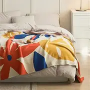 CVBFDB Floral Sofa Blanket Knitted Blanket Lap Blanket Wool Blanket Air Conditioning Cover Blanket Bed Lap Knit