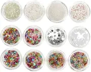 Healeved 1 Set Face Glitter Eye Shadow Makeup Sequins Multipurpose Glitter Eyeshadow Patches for DIY Nail Art Beauty