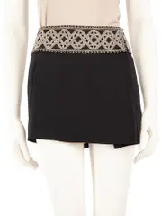 Black Beaded Mini Skirt