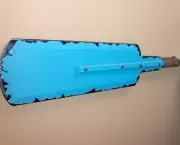 Wooden Boat Paddle Coat Rack with 3 Hooks Beach or Boat Decor Blue 42" (New)