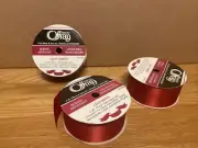 OFFRAY 00141 SEAMAID RED ROLLS CRAFT RIBBON LOT 2 ROLLS plus