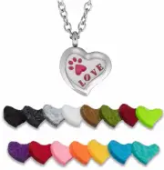 Essential Oil Diffuser Necklace Stainless Steel Aromatherapy Pet Love (Heart)