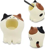 Cute Pen Pencil Holder,Kawaii Resin Animals Organizer,Creative Cat with Wide Mouth Pencil Holder,Cartoon Toothbrush Holder,Mini Storage Decorations for Office Desk Dressing Table(Cat)