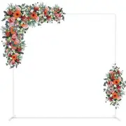 6.6FT Backdrop Stand, Wedding Metal Square Balloon Arch Kit 6.6FT Square White