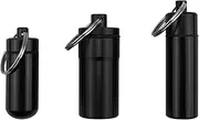 3 Pcs Pill Case Waterproof Pill Box Organizer with Keychain for Pocket or Purse,Daily Pill Container Weekly Pill Organizer for Outdoor Camping Traveling,Black