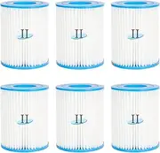 [QNINE] Pool Filter Size 2 for Bestway, Pool Filter Cartridges Type 2, Cartridge Filter for Bestway 58383/58381/58093/58094, Pool Filter for Bestway/Type II Pack of 6