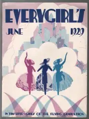 MAG: Everygirl's 6/1929-Art Deco cover-Amelia Earhart-Ruth Nichols-VG