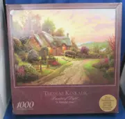 NIB SEALED 27 x 20 THOMAS KINKADE PUZZLE TITLED A PEACEFUL TIME GREAT GIFT