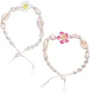 [Minkissy] 2Pcs Adjustable Anklet Bracelets for Women Boho Beach Jewelry with Unique Braid Design for Summer Vacations Weddings Parties and Daily Wear