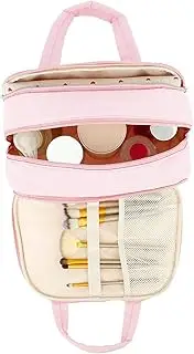 DNAMYJME Wet Dry Separation Toiletry Bag with Handle Waterproof Two Way Zipper Cosmetic Travel Bag Large Capacity Compartmental Makeup Organizer Bag for Travel Trip(Pink)
