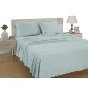 Ultra Soft Bed Sheets Set Flat Fitted Sheet Egyptian Cotton Linen - Frost