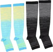 PEPLAYTAL Compression Leg Socks Open Toe Toeless Socks for Yoga Women Men Size Xl