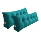 NNEAGS 2X 180cm Blue Green Triangular Wedge Bed Pillow Headboard Backrest Bedsid