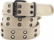Unisex Two-Hole Canvas Belt in Beige Color