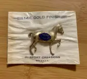 Pennsylvania turnpike Horse Pin Vintage 14k Gold Filled Or Plated PA Transportat