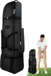 Golf Bag Travel Case - Heavy Duty Golf Club Storage with Wheels | Foldable Waterproof Aviation Gear Carrying Luggage Case for Family Lovers Friends