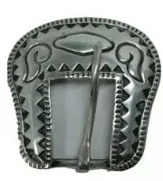 Die Cast Belt Buckle Silver Plated Concho filigree
