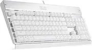 Gaming Keyboard Mechanical Keyboard for PC Gamer 104 Keys Industrial Sliver Aluminium Keyboard with Blue Switch White Key Cap KG011-N by EagleTec (No Backlight)