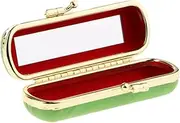 [Paowsietiviity] PU Leather Lipstick Lip Gloss Case Storage Makeup Holder Box Portable Green