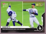 Mookie Betts Dodgers Miraaculous Catch Nabs Ozuna NLCS 2020 Topps NOW #427 Base