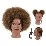 Afro Kinky Curly Real 100% Human Hair Mannequin Head with Stand for Tawny