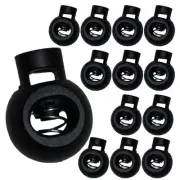 12 PCS Single Hole Round Cord Lock, 17mm Plastic Spring Toggle Stopper for Sh...