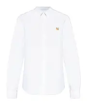 Maison Kitsuné Fox Head Embroidered Long-Sleeved Shirt SHIRTS CM43,SHIRTS CM40,SHIRTS CM39 White