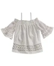 Epic Threads Big Kid Girls Striped Cotton Top Size XL Color Holiday Ivory