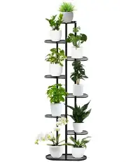 [SOGA] 8 Tier 9 Pots Metal Plant Rack in Black