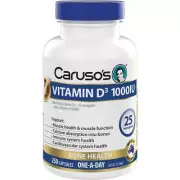 Carusos Vitamin D3 1000IU 250 Capsules