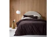 Cotton Velvet Quilt Cover Set Chocolate by Vintage Design Homewares