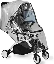 XL Universal Rain Cover for Prams, JINSIHU Rain Cover for Buggy, Rain Cover, Buggy, Large, Universal with Zip and Eye Protection Window, Adjustable Size, Rainproof and Sun Protection