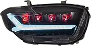 Headlight Assembly Compatible with TY Highlander 2007-2011 LED DRL LED Low Beam Lens LED Sequential Turn Signal LED High Beam Lens