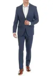 Kenneth Cole Men's Blue Tic Slim Fit Suit 44R 35W yde2824