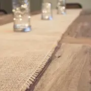 Burlap Rustic Wedding Party Country Barn Table Runners Fringed Edges Choose Size