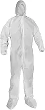 KGA20 Lightweight Coveralls for Non-Hazardous Particulate Protection (68978), Hood and Boot, Zip Front, Elastic Wrists and Ankles, White, X-Large (Qty 50)