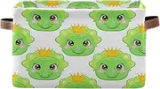 Cute Cartoon Dinosaurs Eyes Fabric Organizer, Collapsible Rectangle Storage Boxes Cubbies, Set of 2