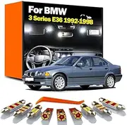 17Pcs Car LED Interior Map Dome Light Kit, For BMW 3 Series E36 Sedan Touring Coupe 1992-1998 Vanity Mirror Reading Bulbs