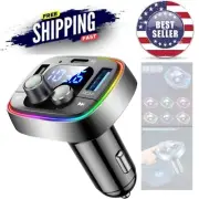 Compact USB C Bluetooth Car Adapter: Music Player & Fast Charge with LED Light