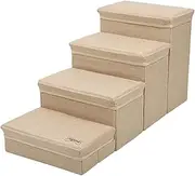 Dog Steps for High Furniture - Access Ramp for Pets, Foldable Dog Steps, Creative Puppy Bed Stairs, 4 Step Pet Stairs, Non-Irritating, Foldable Indoor Dog Kennel Stairs for Bunk Bed and