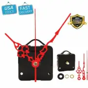 Replacement Wall Clock Quartz Movement Mechanism Hands DIY Repair Part Kit (RED)