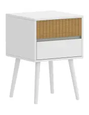 [OOS Living] Oslo Bedside Table with 2 Drawer in White/Natural